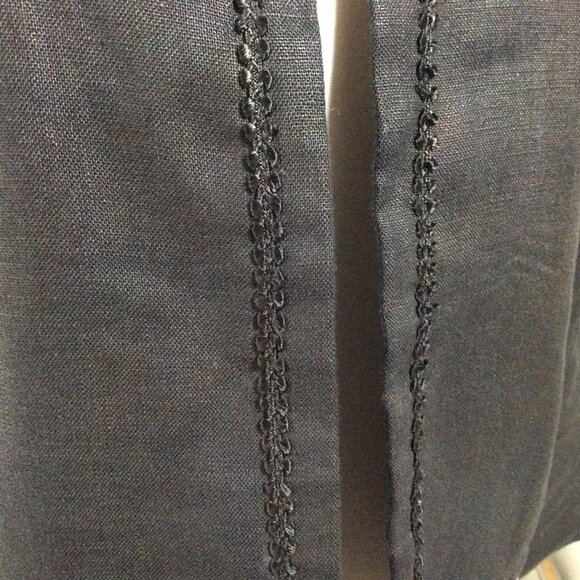 Harlowe & Graham black linen crop jacket with beaded shoulder, like new! - Picture 5 of 15